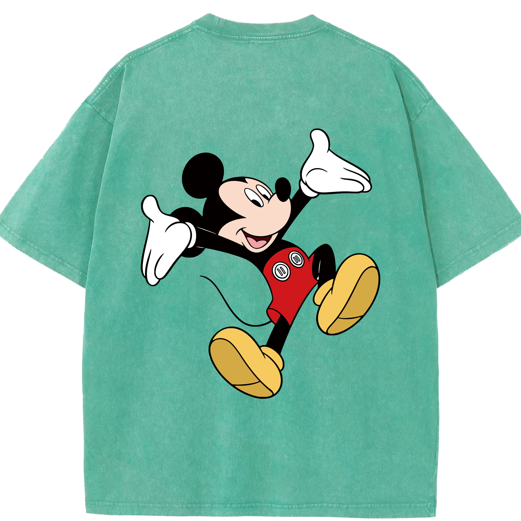 （画像用） ミッキーマウス Mickey Mouse 綿100% ヴィンテージ風 半袖Tシャツ（背面プリント）